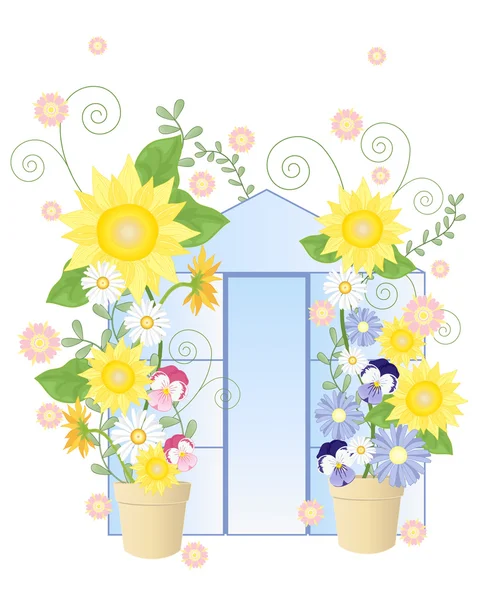 Summer greenhouse — Stock Vector