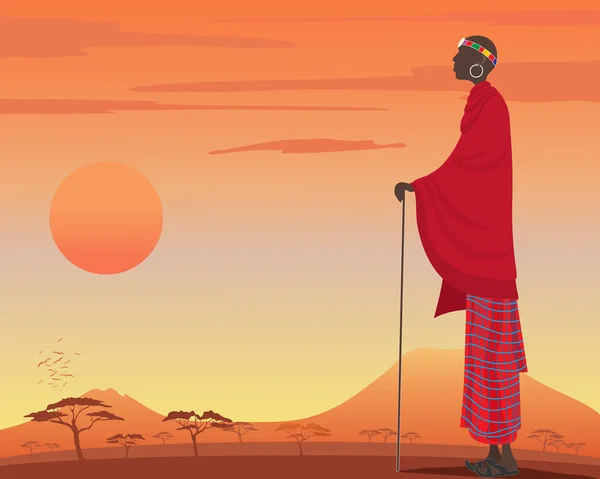 Masai uomo — Vettoriale Stock