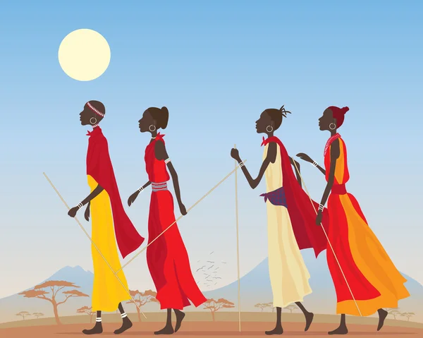 Massai-Frauen — Stockvektor