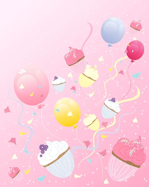 Cupcake party — Stock Vector
