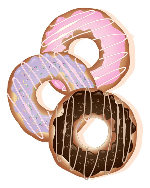 Ντόνατ δαχτυλίδια — Διανυσματικό Αρχείο