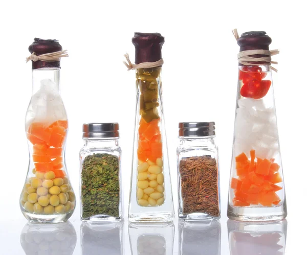 Decorative preserved vegetables and spice — Stock Photo, Image