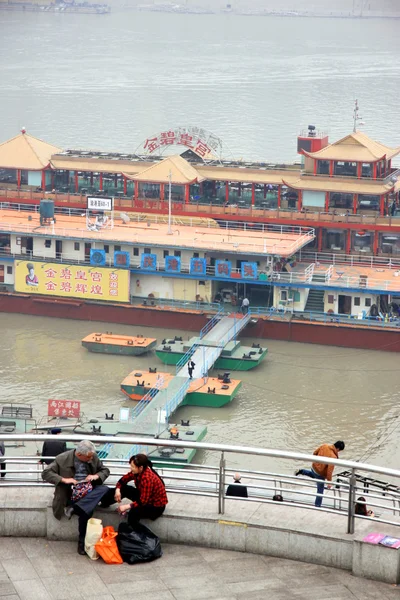 Łodzi na rzece Jangcy — Zdjęcie stockowe