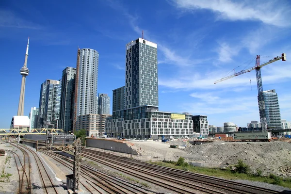Toronto manzarası ve demiryolu — Stok fotoğraf