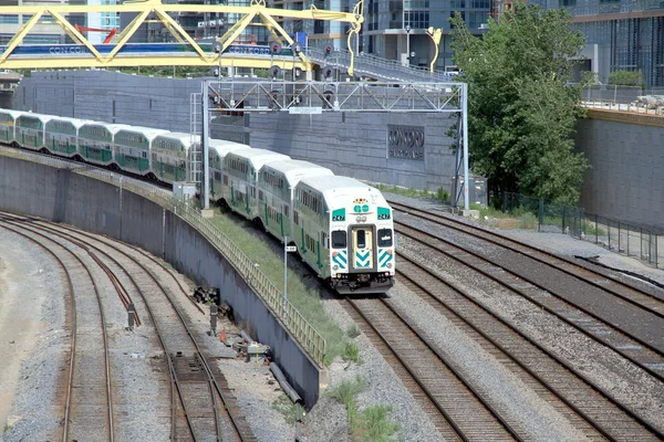 Downtown Toronto jernbane og tog - Stock-foto