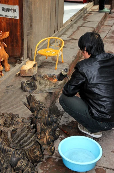 Chinese hout artisan — Stockfoto