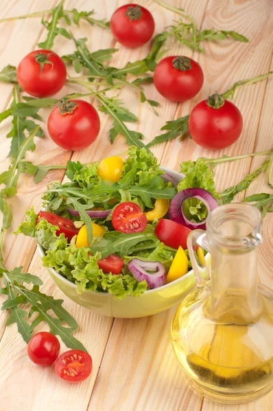 Fresh salad with tomatoes pepper and onions Stock Picture