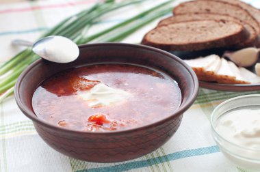 Ukrayna ve Rus ulusal kırmızı borsch