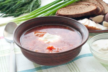 Ukrayna ve Rus ulusal kırmızı borsch