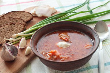 Ukrayna ve Rus ulusal kırmızı borsch