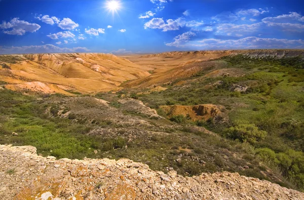Veduta del canyon sulle pendici di Ustyurt — Foto Stock