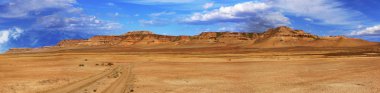 Panorama slopes plateau Ustyurt in Kazakhstan clipart