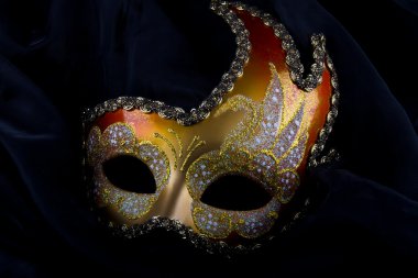 Venecian mask, gold and red clipart