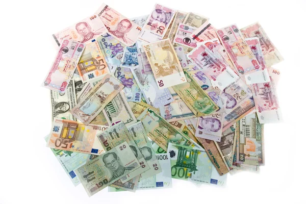 Moedas, moeda mundial, notas de banco, taxa de câmbio Fotos De Bancos De Imagens