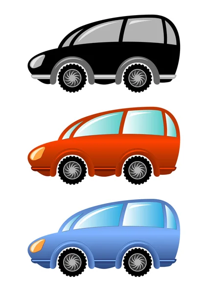 Ensemble de voitures de dessin animé — Image vectorielle