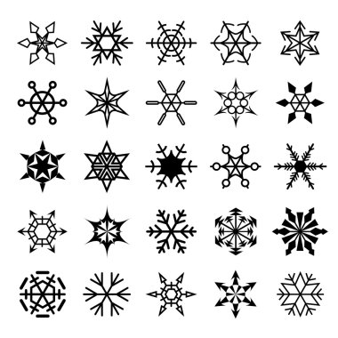 Set of decorative snowflakes clipart