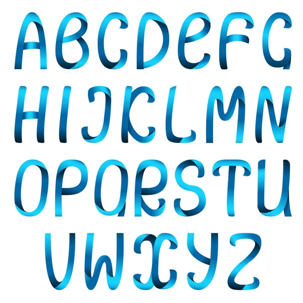 Renkli şerit alfabe seti — Stok Vektör