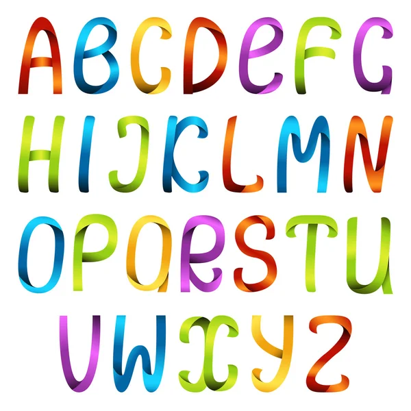 Conjunto de alfabeto de fita de cor — Vetor de Stock