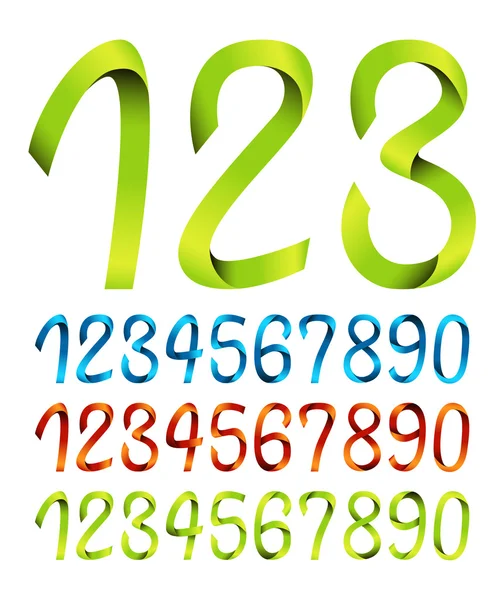 Color sets of ribbon numbers — Stock Vector