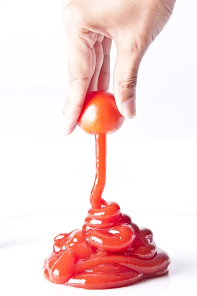新鲜制作的番茄酱 — 图库照片