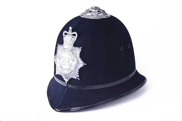 Un casco de oficial de policía británico — Foto de Stock