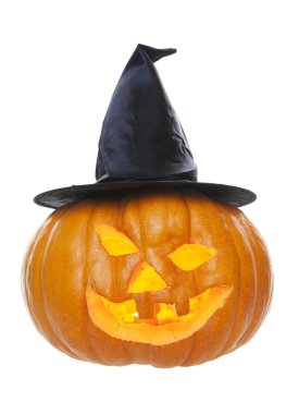 Hallowe'en Pumpkin in Witch Hat clipart