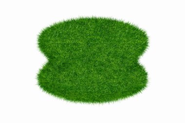 boş yeşil çim yuvarlak boş izole 3d modeli