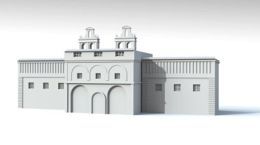 Little prison isolated 3d model clipart