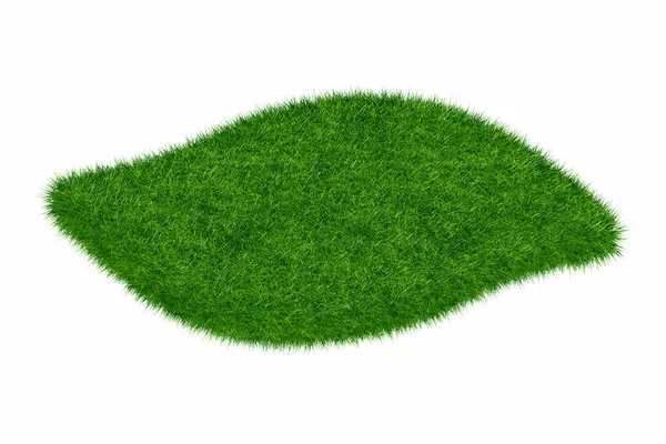 Empty green grass wave blank isolated 3d model — Stock Photo, Image