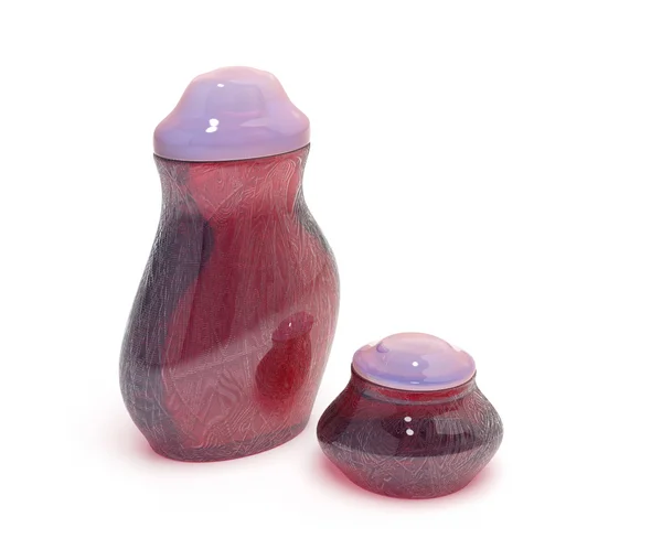 Twee parfumflesjes geïsoleerd op witte 3D-model — Stockfoto