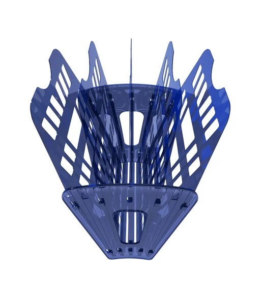 Blauwe plastic opslag van papieren 3D-model — Stockfoto