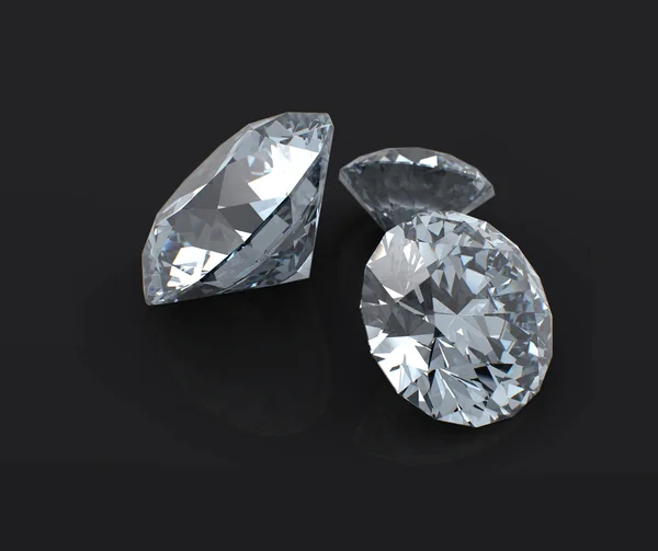 stock image Diamonds clouse up isolated on black 3d model