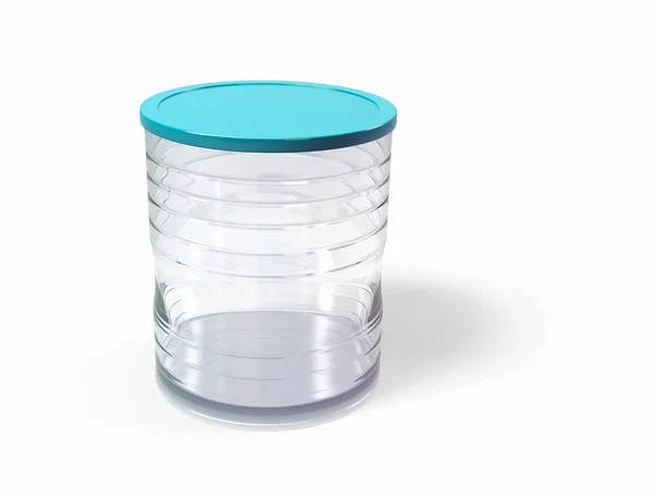 Glas mit Kunststoffverschluss isoliertes 3D-Modell — Stockfoto