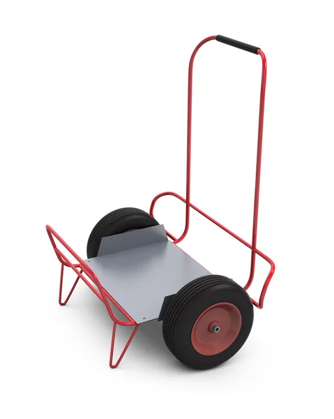 stock image Red hand-cart isolated 3d model