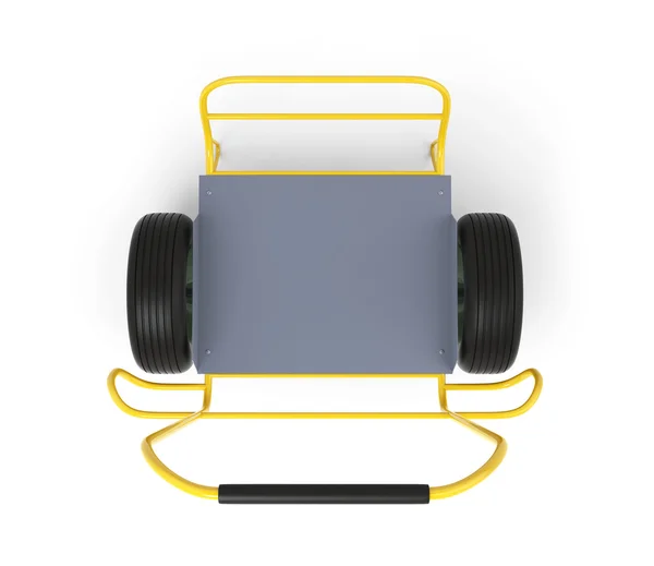 Жовтий візок для рук ізольована 3d модель — стокове фото
