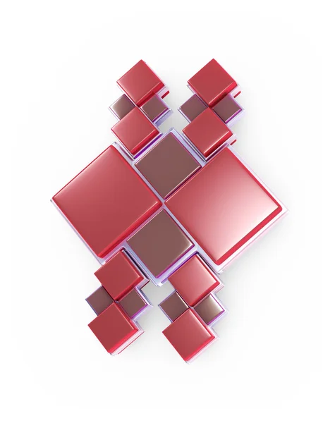 Abstract red pattern 3d model — Stock Photo, Image