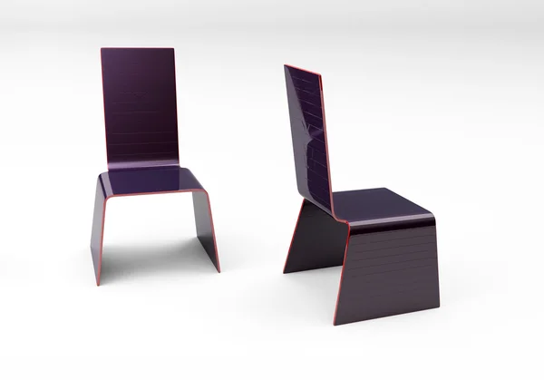 Cadeiras isoladas em modelos 3d brancos — Fotografia de Stock