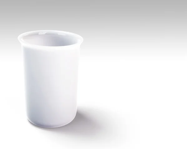 Белая пластиковая чашка 3D модель — стоковое фото