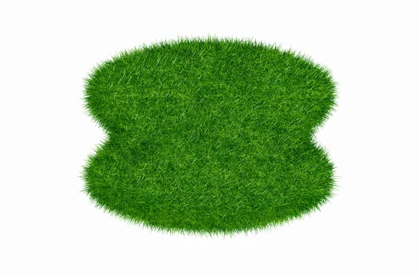 Pusty trawa zielony okrągły puste 3d model na białym tle — Zdjęcie stockowe