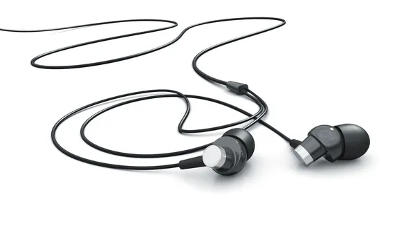 Słuchawki na białym tle biały model 3d — Zdjęcie stockowe