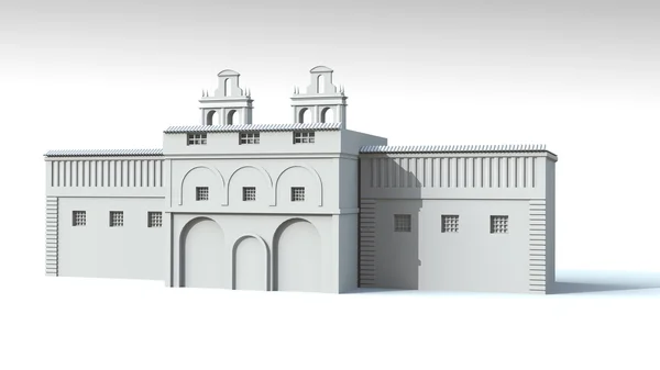 Trochę więzienia model na białym tle 3d — Zdjęcie stockowe