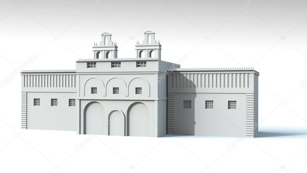 Little prison isolated 3d model