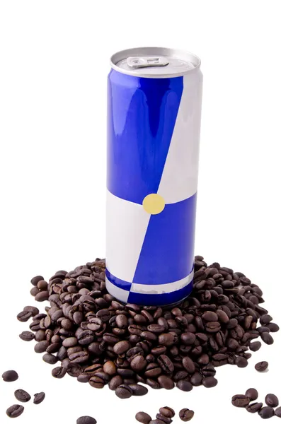 Енергетичний напій та кавові зерна (2 ) — стокове фото