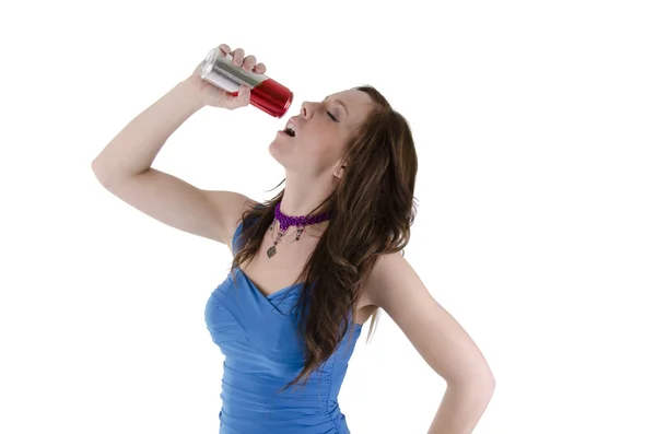 Drinking woman — Stock Photo, Image
