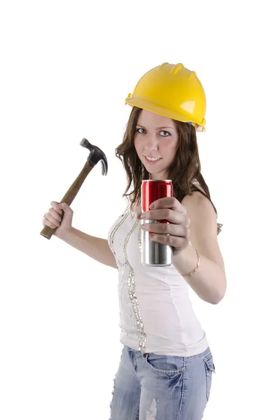 建設の女性 — ストック写真