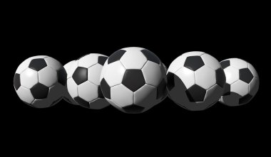 3D render futbol topları