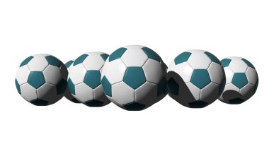3D Render mavi futbol topları