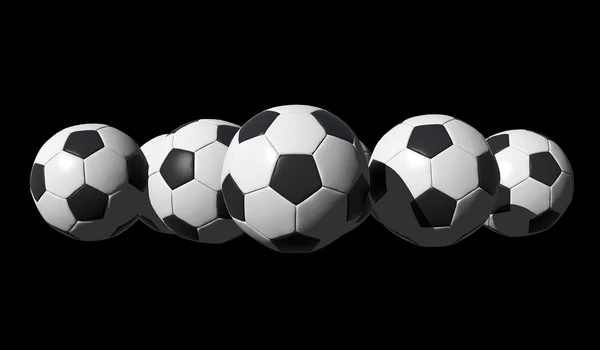 3D render futbol topları — Stok fotoğraf
