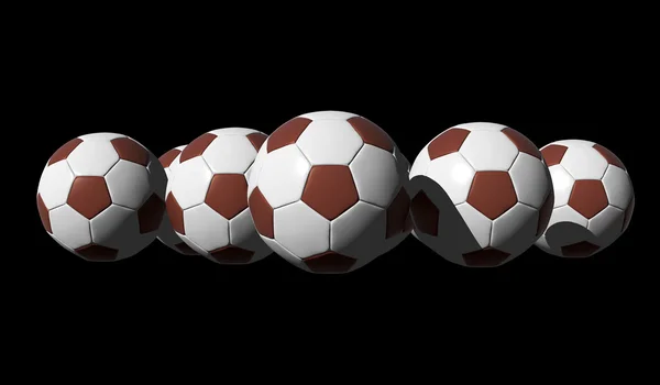 Тривимірні футбольні м'ячі — стокове фото