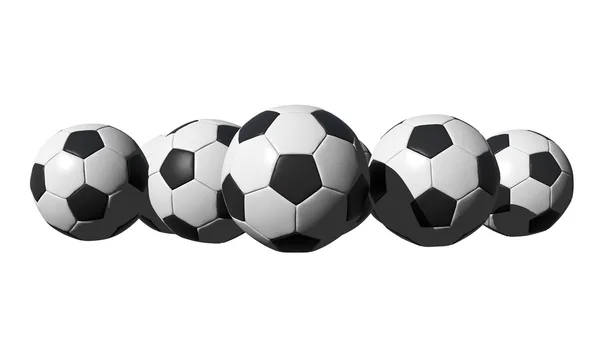 3D render futbol topları — Stok fotoğraf